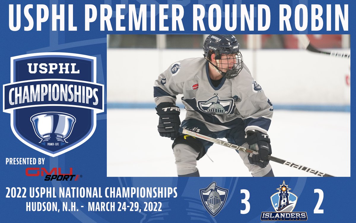 #USPHLNationals Presented By <a href="/GMU_Sport/">GMU Sport</a>: The final is in, and the <a href="/WBSKnightsUSPHL/">WBS Knights</a> hold on against the Islanders HC by a close 3-2 score. 

One goal is the difference for the Knights to grab three points and keep the Islanders from any.