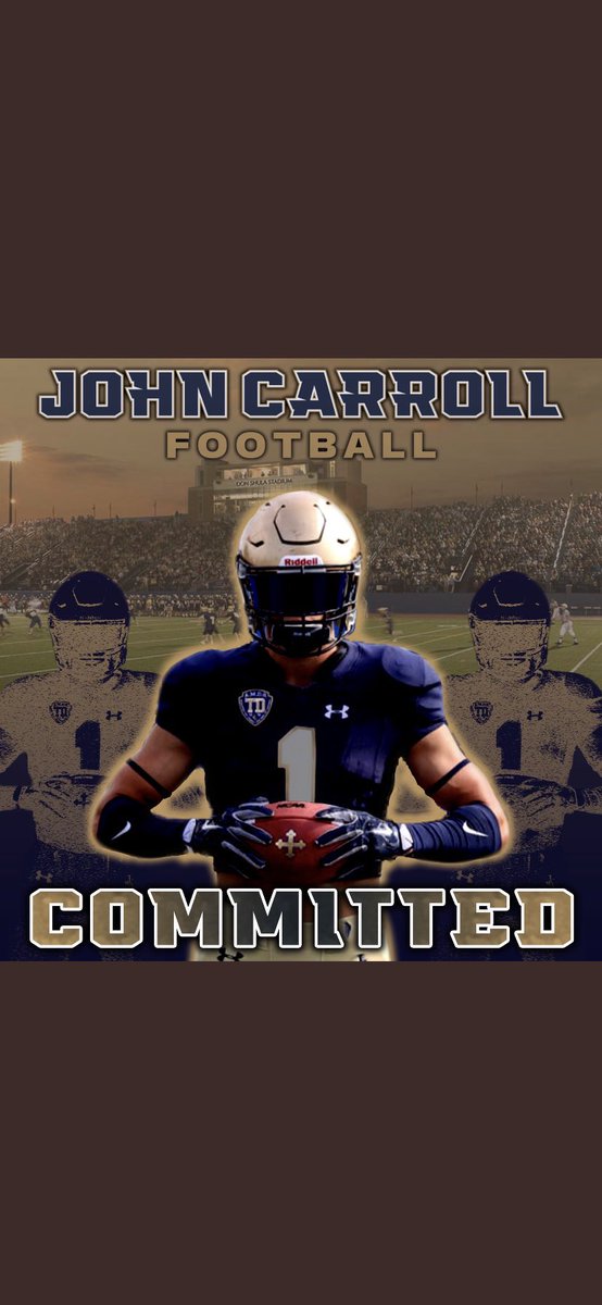 JoeThimons's tweet photo. Blessed to announce that I will be continuing my athletic and academic career at John Carroll University! @OLCoachNystrom @CoachLongJCU @JCUFootball #DarkSide https://t.co/zGnK1fmmEg
