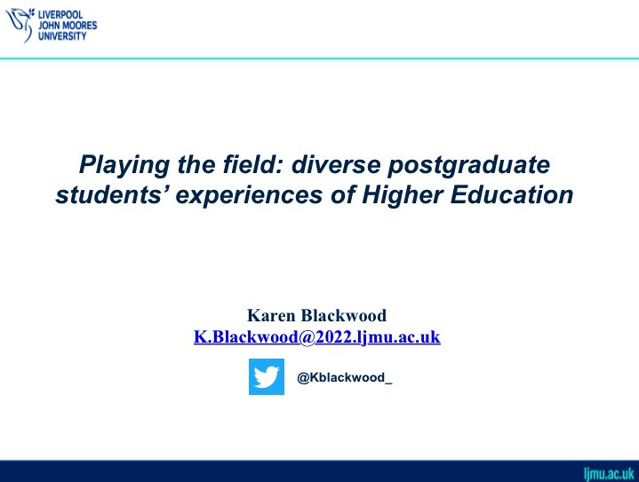 KBlackwood_'s tweet photo. Really enjoyed presenting my PhD project outline this morning @apspgr ๐ค Great way to kick of my research journey @ljmu_education #APSPGR22 https://t.co/pvdFzwNTPl