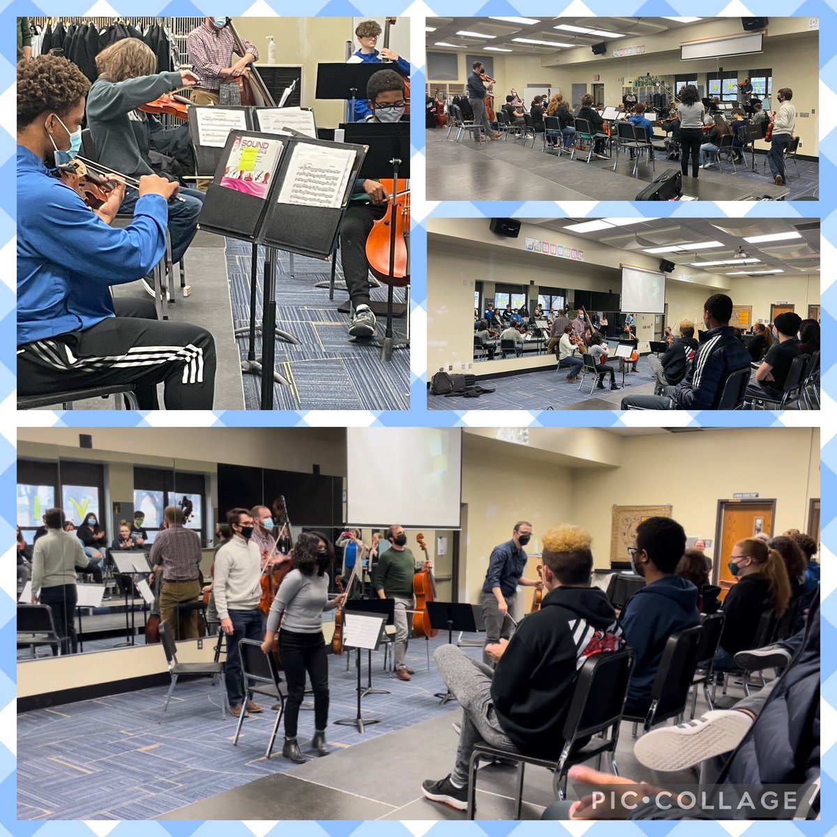 lawofthefarm's tweet photo. 🎶The beauty &amp; energy from @OChamberMusic here @OPS_NorthHigh was immeasurable today. Craftsmanship through musicianship and a must see for our @OPS_MusicEd students! Thank you for bringing a professional experience to our aspiring students! 💛💙🎶 https://t.co/yABg0GZuP5