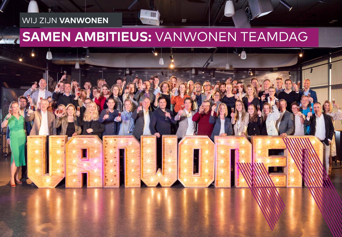 VanWonen's tweet photo. Vijf jaar VanWonen. Vijf jaar groei. “Om concrete invulling te gaan geven aan ons businessplan hebben we de zes strategische keuzes tijdens ons 5-jarig VanWonen evenement als team uitvoerig doorleeft,” zegt @AlfredBolks. Beleef deze dag via  https://t.co/iMRSygsdeQ #vanwonen https://t.co/YnOEtTPXWh