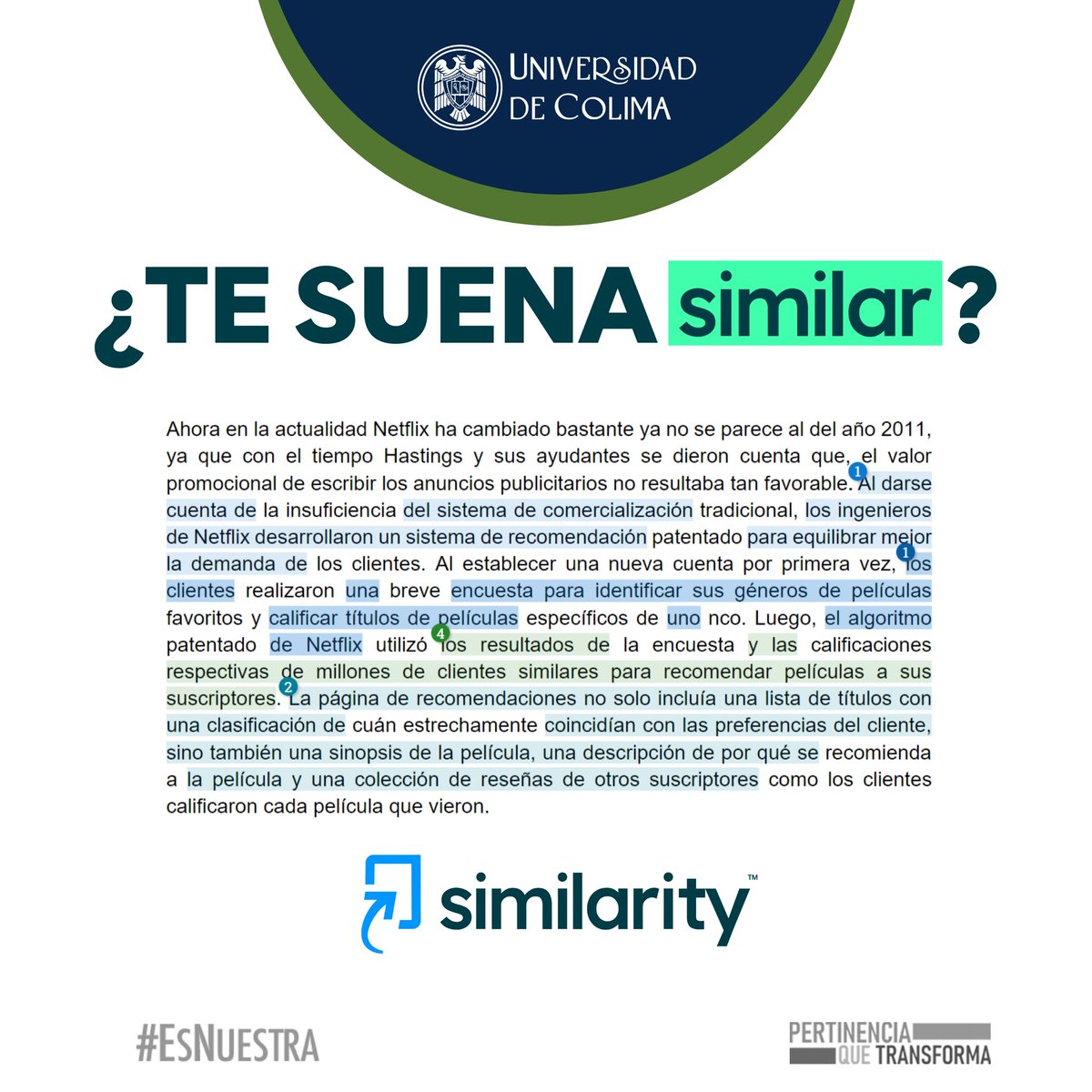 udec_oficial's tweet photo. #ComunidadUdeC de #PosgradoUdeC: con Turnitin Similarity podrás identificar las partes de un trabajo académico que tienen coincidencia con otros trabajos. 

Activa tu cuenta y comienza a utilizar la plataforma: https://t.co/b6F0CCpzIR  

#UdeCDigital 🌐 #OriginalesNoIguales https://t.co/IwlPwVdod9