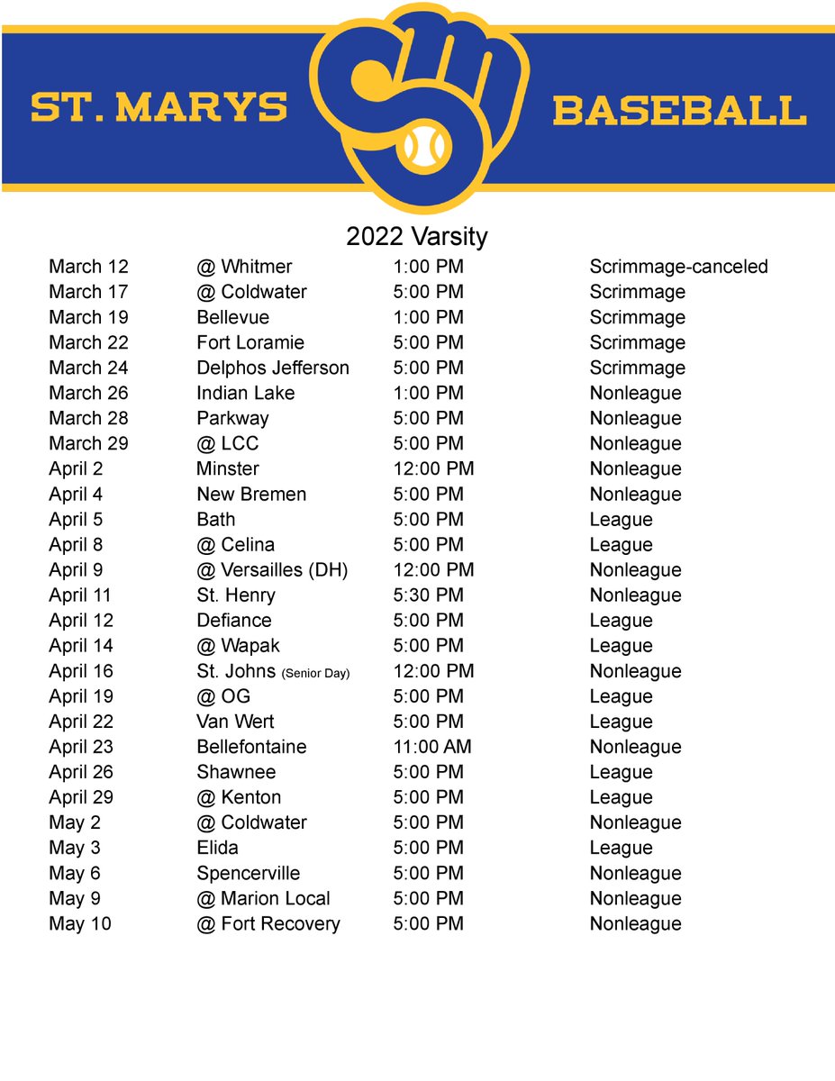 St. Marys Memorial Baseball tweet media