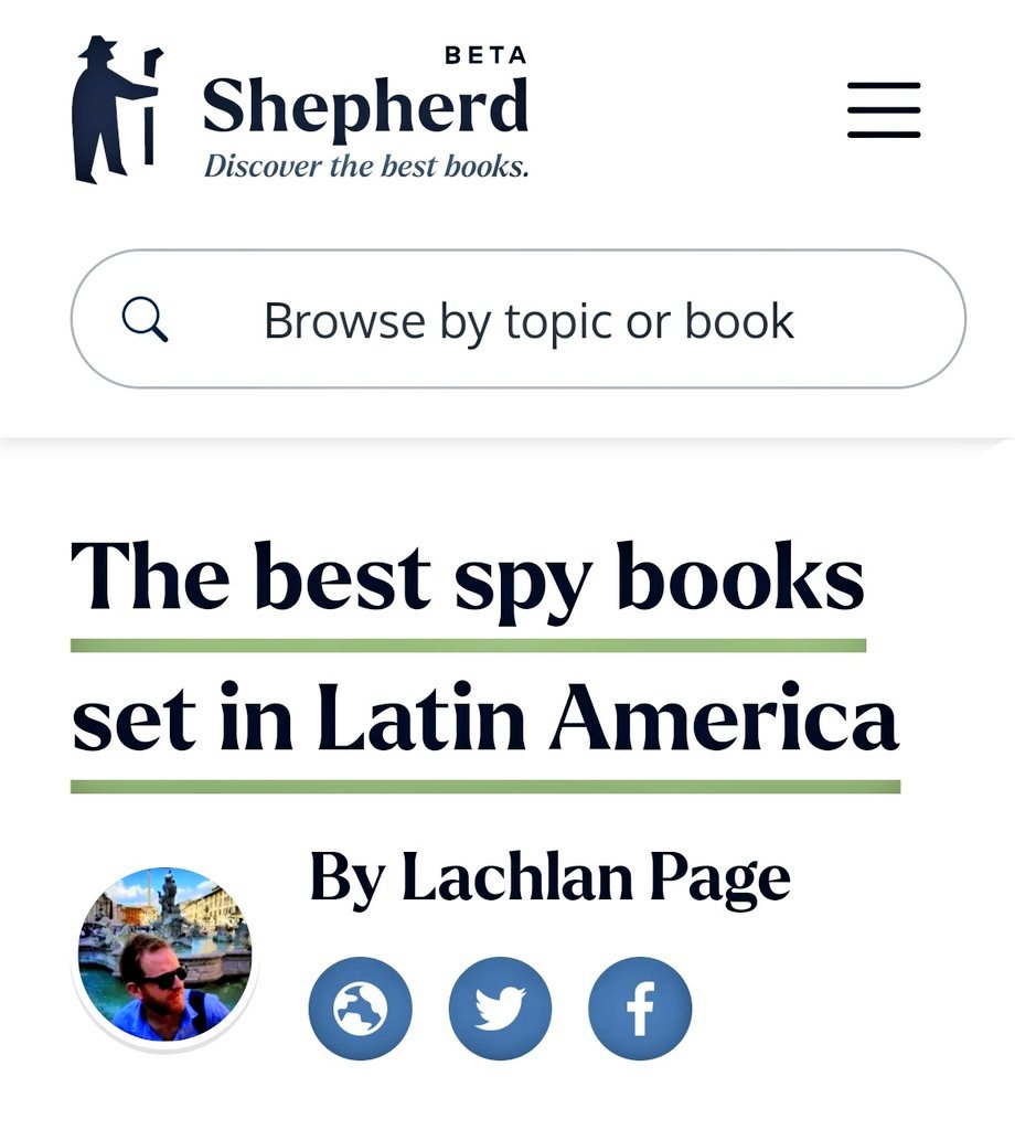 LatAmTravelist's tweet photo. Often, the best books you read about #LatinAmerica before you visit are not nuts & bolts guidebooks, useful as they are, but novels & short stories.
Author @donlachlan chooses his top 5 #spybooks:
https://t.co/zYXe1IK103
#VisitLatinAmerica #travelagain #ReadLatinAmerica @bwb https://t.co/DsNZieFhU4
