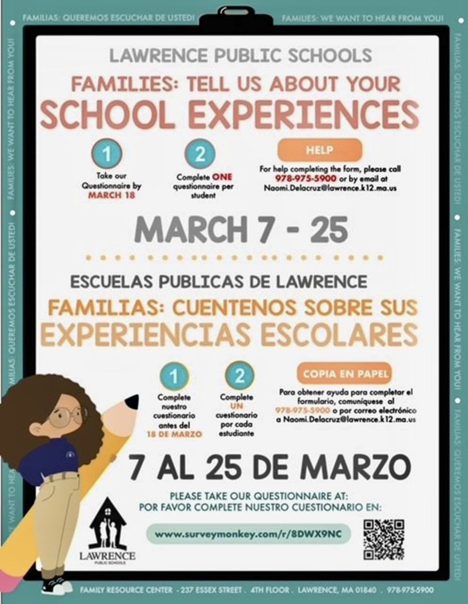 LPS families can still still complete the Family Experience Questionnaire — tell us about your school experiences at surveymonkey.com/r/8DWX9NC