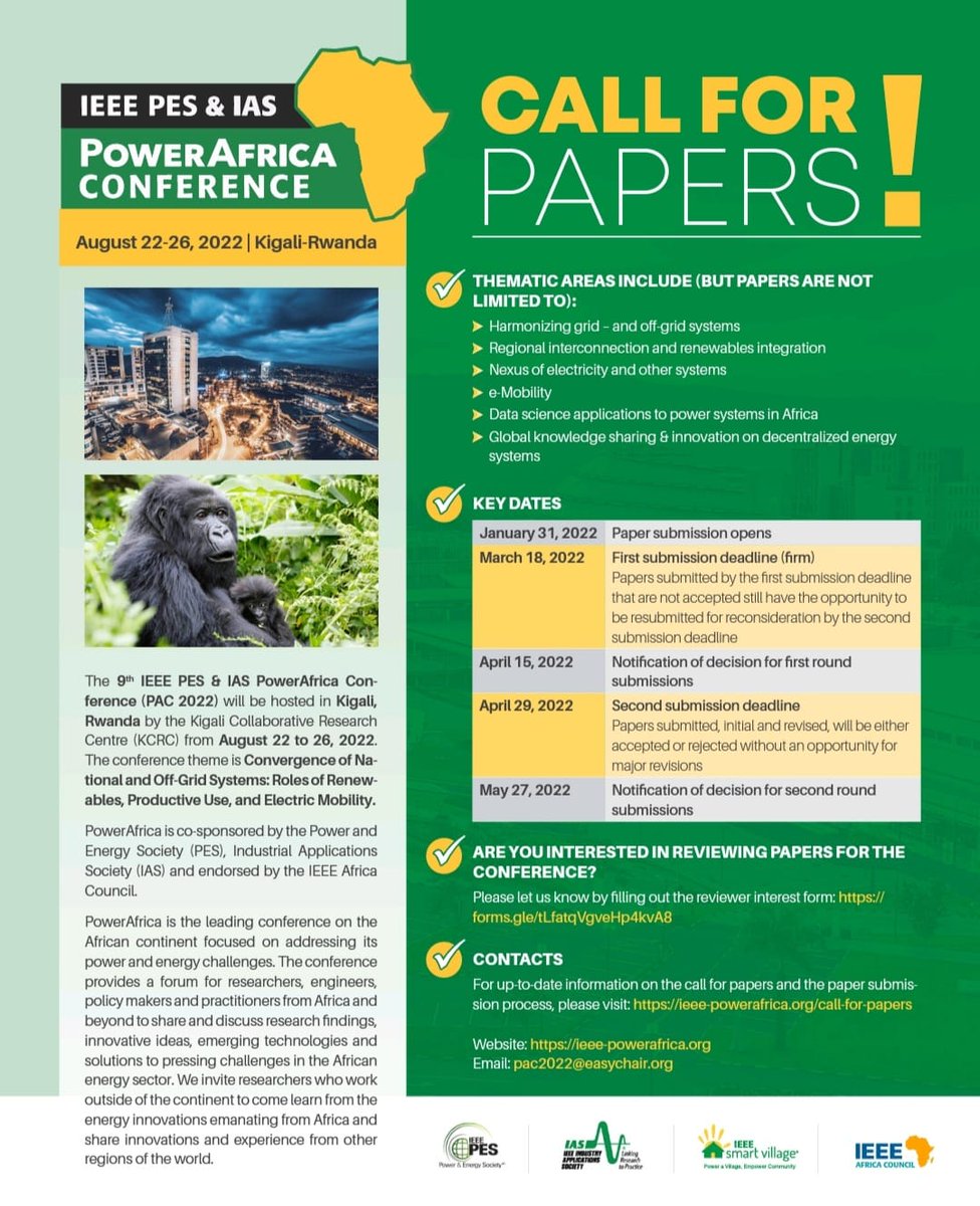 PowerAfrica22's tweet photo. This year, besides full papers, we have introduced short papers to include industry practitioners research. You can submit your interim results, as a work in progress, in line with the appropriate tracks. For more information, visit our website page: https://t.co/uKScmz69nO https://t.co/jM0xtQ5iuu