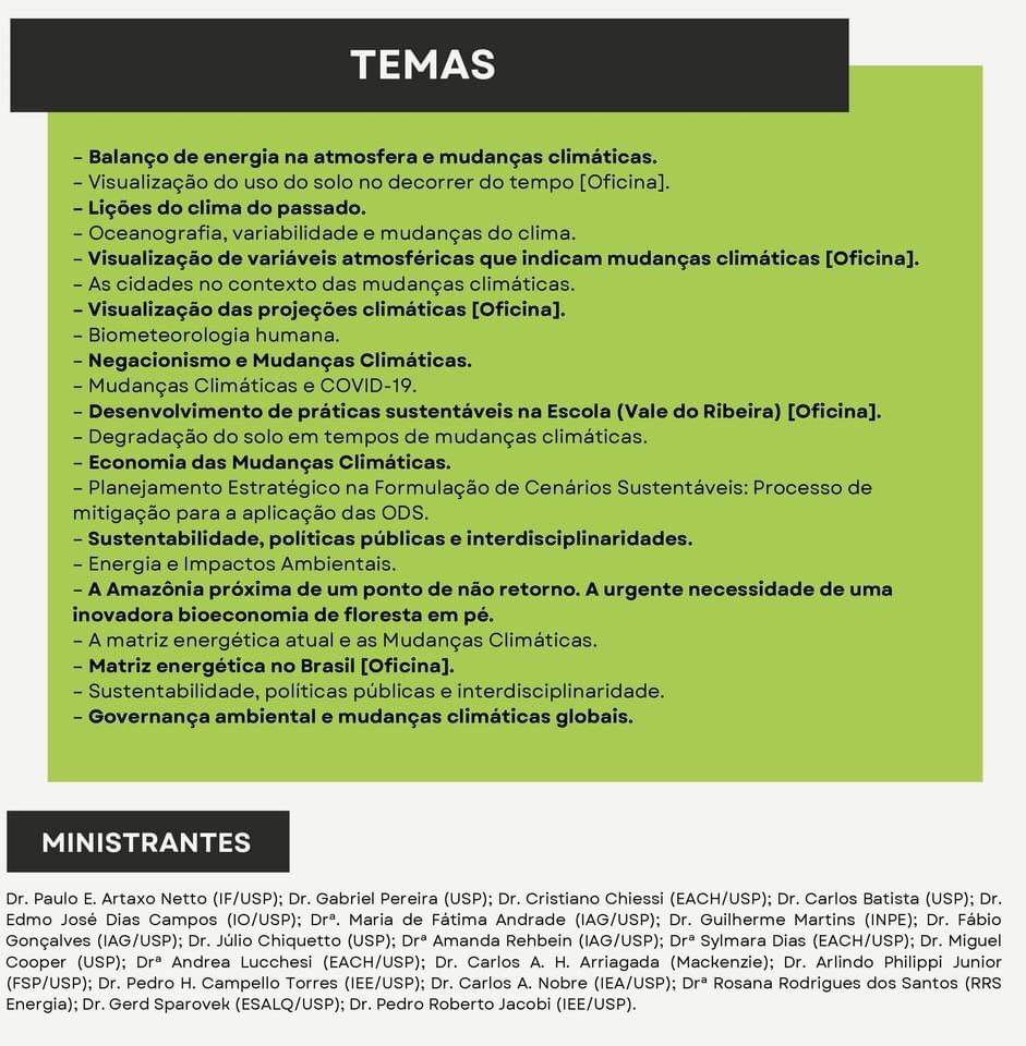 inclineusp's tweet photo. Curso para professores do ensino fundamental e médio da rede pública de São Paulo: 

Mudanças Climáticas e Sustentabilidade - conceitos e práticas

Aulas aos sábados: 16/04 a 25/06/2022

Inscrição: lcb@usp.br https://t.co/DqONa9MjY8