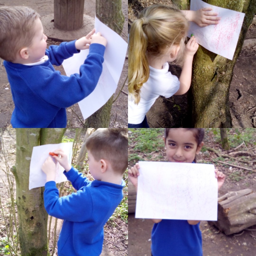 StJohns_Eagle's tweet image. What a perfect afternoon in the forest for REC...  making bark rubbings and enjoying the sunshine! #springhasarrived 😁☀️🌲🌼
