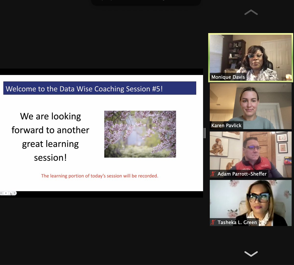 korustrategy's tweet photo. Scenes from 7:45 AM ☕️ Early mornings with @ChristinaK12 led by Dr. Monique Davis #VirtualCoaching #DataWiseImprovementProcess #TeamKoru https://t.co/OLNCAus71U