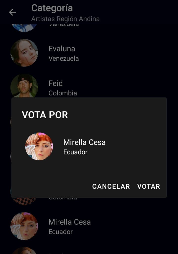 mariel_ozms's tweet photo. ¡¡Vamos Ecuador 🇪🇨!!. Mirella compite en la categoría Mejor Artista Región Andina. Cuando votemos por Andreina podemos hacerlo también por Mirella. ¡Si se puede! Apoyemos a Mirella Cesa.
#TeamAndreina 
#TeamAbejitas https://t.co/hRgQp0AzgG