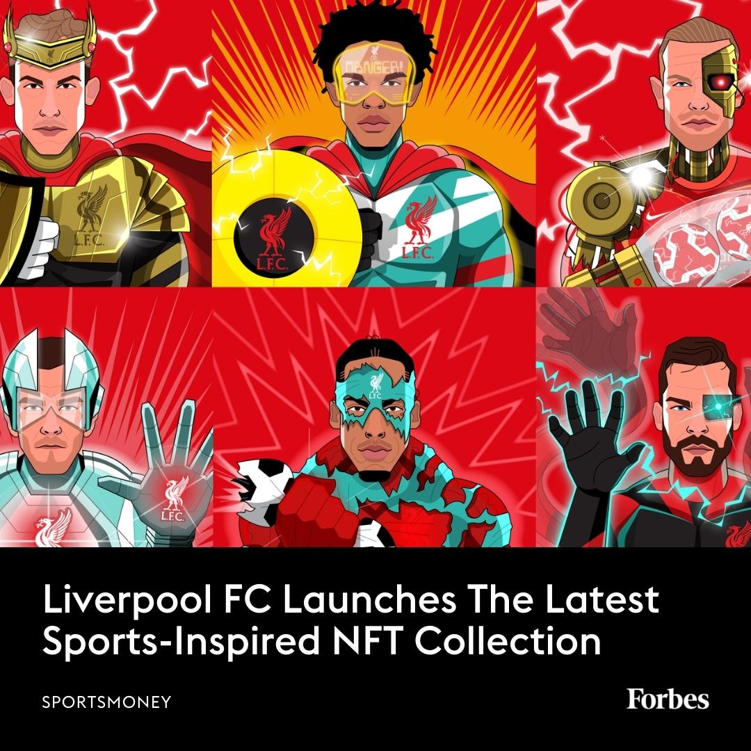 Forbes's tweet photo. Liverpool Football Club, one of the world’s top soccer teams, is kicking off its first venture into #NFTs with a collection of art based on players and managers from the men’s squad.

https://t.co/ihqpLg9HXT https://t.co/PEG1sR1d7B