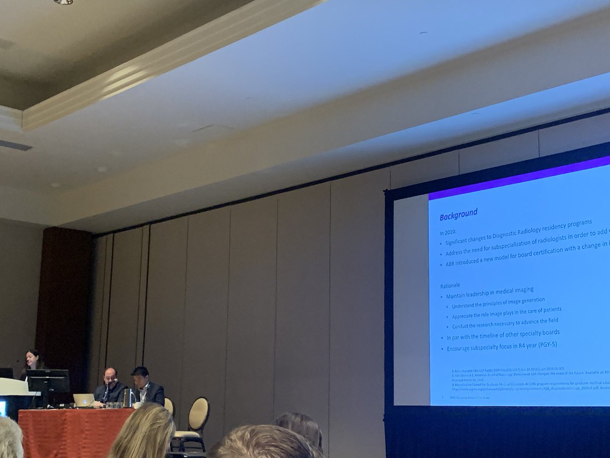 Our wonderful PD, @CMercadoMD, giving a talk at @AURtweet regarding the utility of non-clinical radiology electives during PGY-5 year of residency. #AUR22