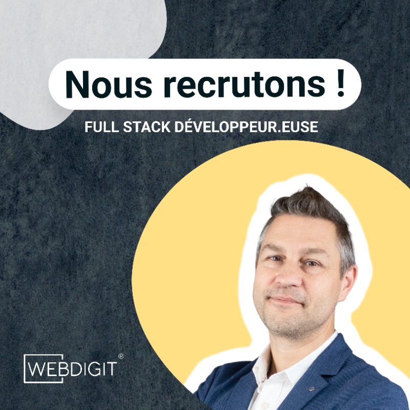 WebdigitAgence's tweet photo. Vous êtes à la recherche d'un emploi ? 

Ça tombe bien, nous recherchons un.e DEVELOPPEUR/SEUSE FULL STACK.

Envois-nous ta candidature avec ton CV !
#recrutement #job #emploi #travail #motivation #business #offredemploi