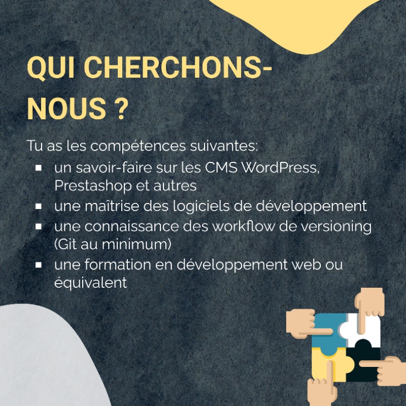 WebdigitAgence's tweet photo. Vous êtes à la recherche d'un emploi ? 

Ça tombe bien, nous recherchons un.e DEVELOPPEUR/SEUSE FULL STACK.

Envois-nous ta candidature avec ton CV !
#recrutement #job #emploi #travail #motivation #business #offredemploi