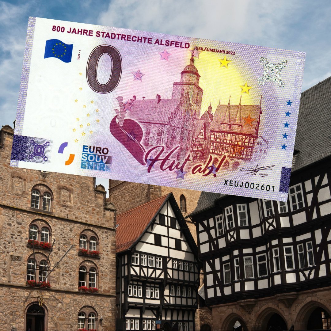 EuroSouvenirDE's tweet photo. Die Jubiläumsbanknoten sind ab sofort zu einem Preis von 2,00 Euro pro Stück im Tourist Center Alsfeld am Marktplatz erhältlich.
#nulleuro #souvenir #jubiläum https://t.co/BFfF0N8oyS
