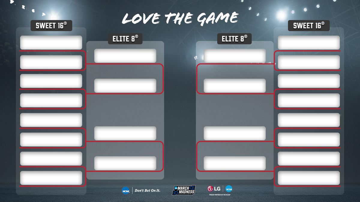 LGUS's tweet photo. Late to the @NCAA madness 🏀? We got you. Fill out the bracket starting with Sweet 16® and tag us with #LoveTheGame #Sweepstakes. You could win an LG OLED TV &amp; Sound Bar. Terms &amp; Conditions: https://t.co/bj1NbGL68I https://t.co/5FgEwoMASk