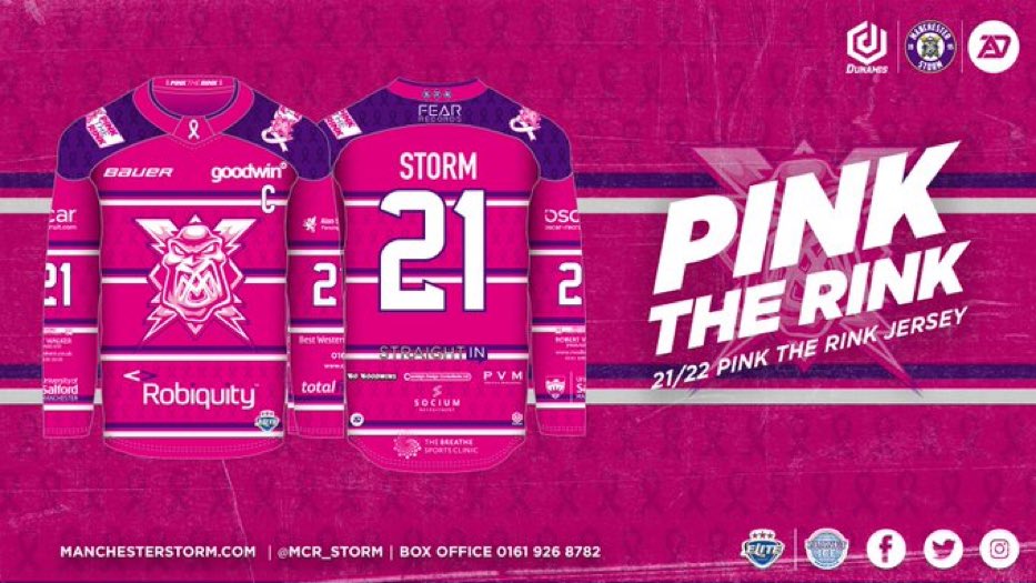 Can’t wait to put this jersey on. Looks great but an even better cause . Can’t wait to see all the <a href="/Mcr_Storm/">Manchester Storm | #TakeShelter</a> fans pinking out the shelter