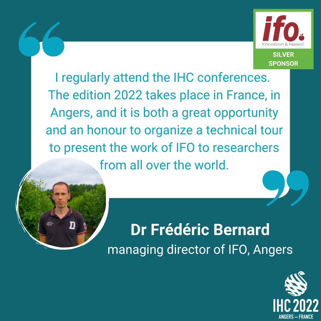 2022Ihc's tweet photo. SILVER SPONSOR IHC2022 - IFO 

📢 Frédéric Bernard managing director at IFO #Angers speaks about #IHC2022. Thanks to IFO for their support. 
#TERRENA #HORTIVAL #DALIVAL
@terrenacoop https://t.co/aeDrmeBDg9