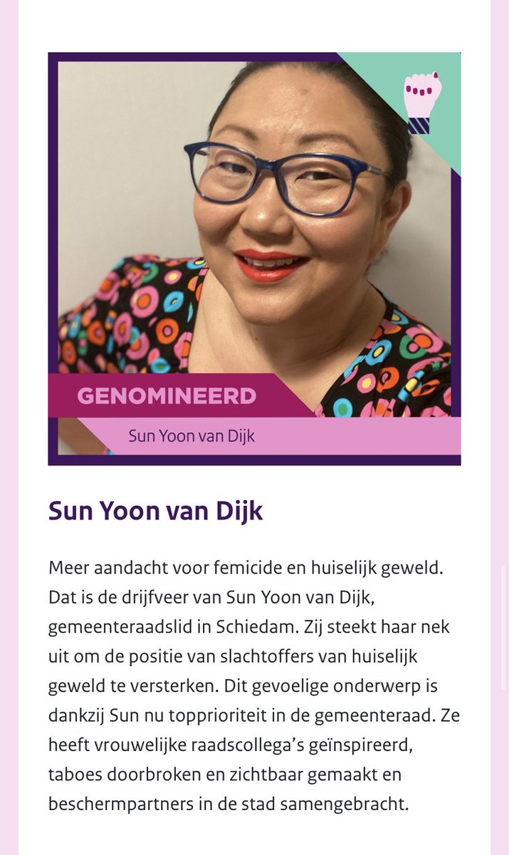 The word is out! <a href="/MinOCW/">Ministerie van Onderwijs, Cultuur en Wetenschap</a> heeft het persbericht gepubliceerd. 

Op de dag dat ik afscheid neem van de <a href="/Schiedam_Raad/">GemeenteraadSchiedam</a>, is bekend gemaakt dat ik 1 van de 3 finalisten ben voor de Joke Smit aanmoedigingsprijs! Ontzettend vereerd! 

rijksoverheid.nl/actueel/nieuws…