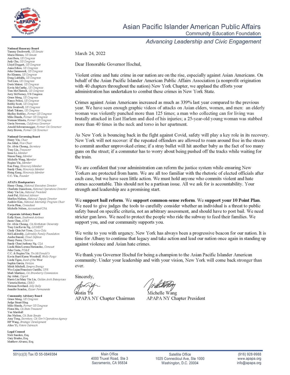 MichelleLeeWang's tweet photo. .@GovKathyHochul We support #BailReform. We support #CommonSenseReform. We support your #10PointPlan. It’s time for Albany to take action and lead the nation in standing up against #Violence and #AsianHateCrime. @CarlHeastie @AndreaSCousins https://t.co/OtzyESgVtb