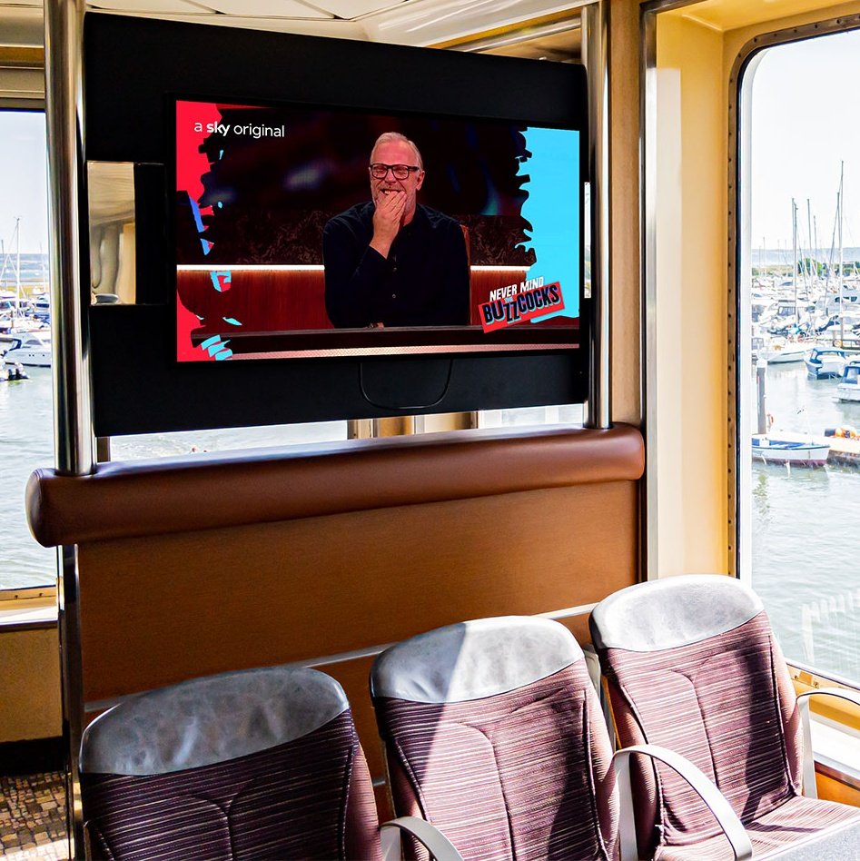 Hey <a href="/gdavies/">Gyimah Davies</a>, you were on the Isle of Wight ferry! 📸👋

We love working with <a href="/skytv/">Sky TV</a>. Here's an #ad for Never Mind The Buzzcocks, as promoted on the <a href="/wightlinkferry/">Wightlink Ferries</a>. Series 2 coming (2022).

Did you watch it, what did you think?