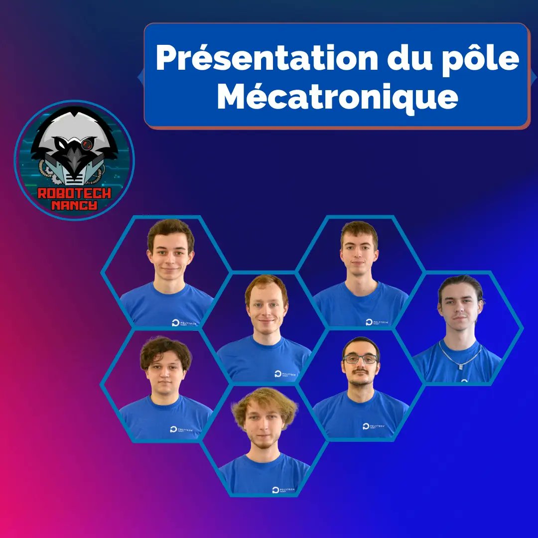 RobotechNancy's tweet photo. Et voici enfin la présentation des pôles 🤖
On commence par celui de la mécatronique qui est composé de deux sous pôles : l'Electronique et la Conception&amp;Fabrication 😁
#robotique #robotiquefrance #Robotech @PolytechNancy https://t.co/8weLaYXNuI