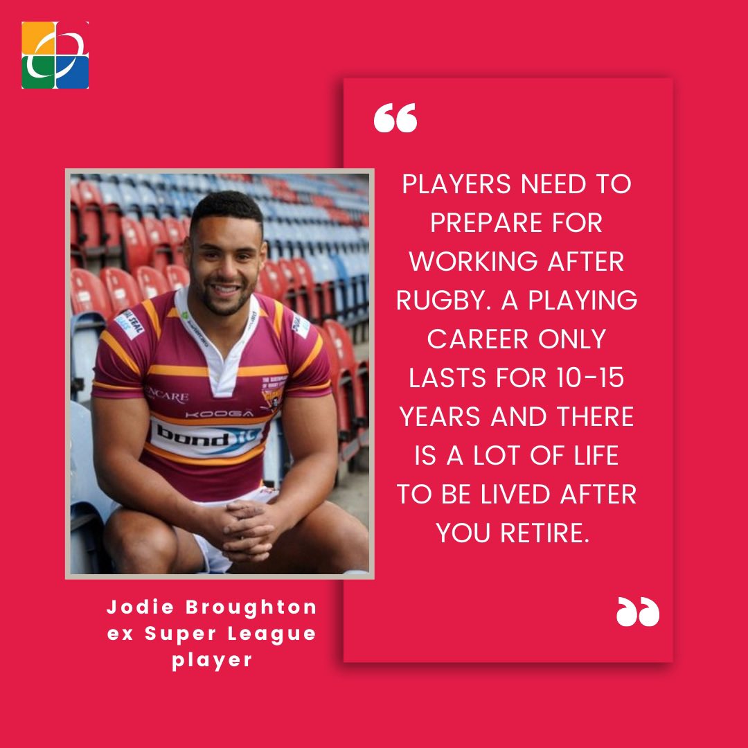 RLCares's tweet photo. Ex @SuperLeague player, @JodieABroughton recognise the urge for players to invest in career transition activities as soon as possible during playing. 

For any career transition query, email at: Francis.stephenson@rlcares.org.uk   

#BecauseRugbyLeagueCares https://t.co/0Rkl19iUgf