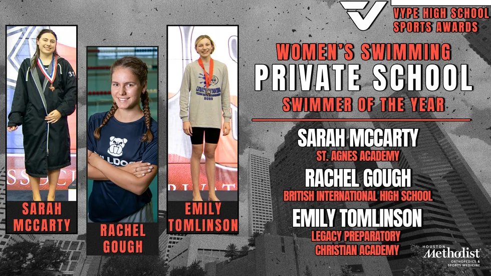 vypehouston's tweet photo. VYPE AWARDS: Find out who won the Private School Women's Swimmer &amp; Team of the Year presented by @MethodistHosp! #VYPEAwards 

LINK: https://t.co/ifJ6mr0krH https://t.co/fKlI5nZNb6