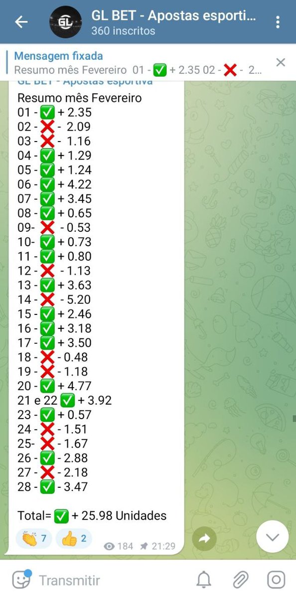 GL_BET_'s tweet photo. @YBitencourt_ Grupo gratuito de apostas esportivas. Venha conferir.
https://t.co/8UYKlh2rOh https://t.co/DPOsRpp50G