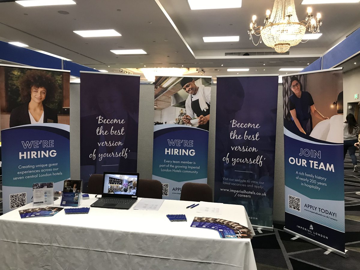 Fantastic day today at The Retail Appointment Live at our Royal National Hotel. We are here until 7pm and back tomorrow 10-4pm.
Pop along to find out about our latest career opportunities! You can also apply online at: imperialhotels.co.uk/careers
#Jobfair #HospitalityJobs #londonjobs
