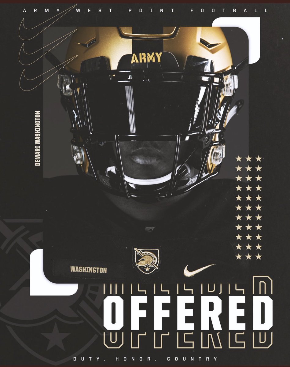 ik_Dwash's tweet photo. After a great talk with @CoachSeanCronin I am beyond blessed to have receive and offer to ARMY WEST POINT @coach_sloan 🖤🤎 @CoachThiele @Cehsfootball @CodyTCameron https://t.co/A6tVfAsoqa