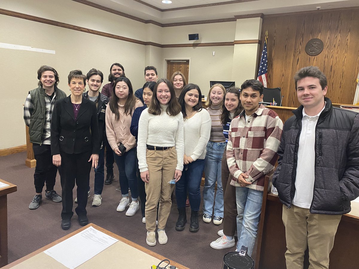 aldaviswood's tweet photo. A BIG thank you to Judge Roger Webber and @schenk for talking to Journalism students today at the Champaign courthouse. Such valuable insight into the tough job of reporting on crime and courts. They learned so much from your decades of being the best in the business! https://t.co/dRckTF5SAe