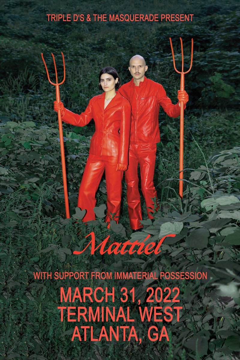 😈 @mattielworldwde is bringing Immaterial Possession with them to @TerminalWest on 3/31 🙅‍♀️ If you say you wouldn't let Jeff Goldblum break your heart, you're lying 🎫 at MASQ.com