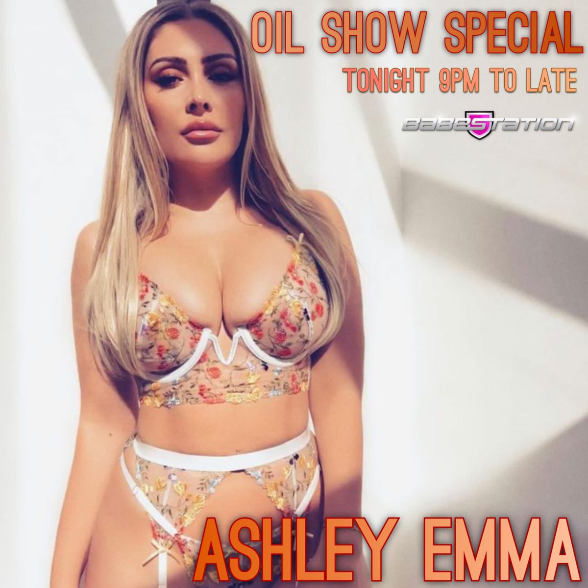 Bombshell @AshleyEmmax invites you to her oil show on cam tonight from 21:00. https://t.co/T4Zj1JtbrM