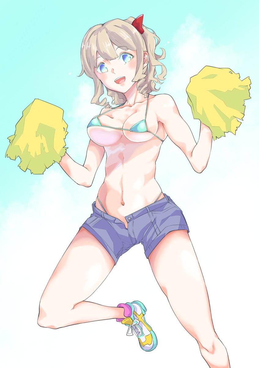 ずっと描きたかったの描けました_φ('◉ω◉`)
ショーパンマイクロビキニチアガール旗風さん 