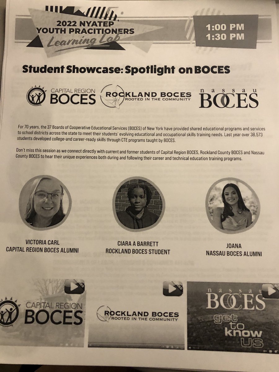 NYATEP's tweet photo. Coming up this afternoon we will hear directly from young adults from @CapRegionBOCES @rocklandboces @NassauBOCES #NYATEPYouthLab #wkdev https://t.co/frPZ53q0KR