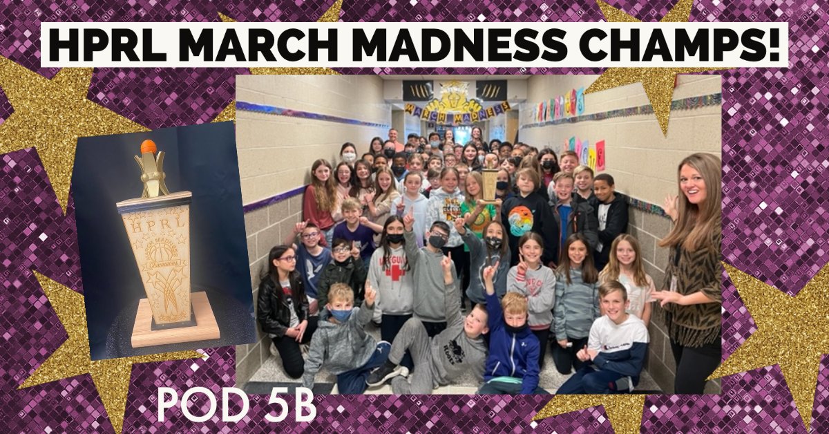 🏆 HPRL was pleased to present Pod 5B with a beautiful trophy to acknowledge their hard work! Congratulations on your tournament win! Thank you Mr. Steele, Mr. Beatty and students for designing &amp; creating this amazing trophy! #plumproud <a href="/DrBoyers/">Ashley Boyers, Ed.D</a> <a href="/HPEPBSD/">Fran Sciullo, D.Ed.</a> 🏆
