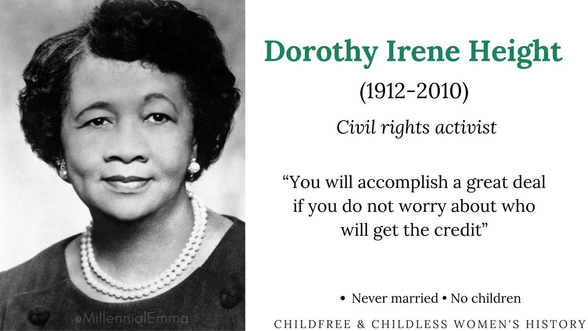 #OnThisDay the civil rights activist Dorothy Height was born. Never married and with #nokids, she devoted her entire life to helping others and was called 'the godmother of the civil rights movement and a hero to so many Americans' by President Obama

#womenshistorymonth2022