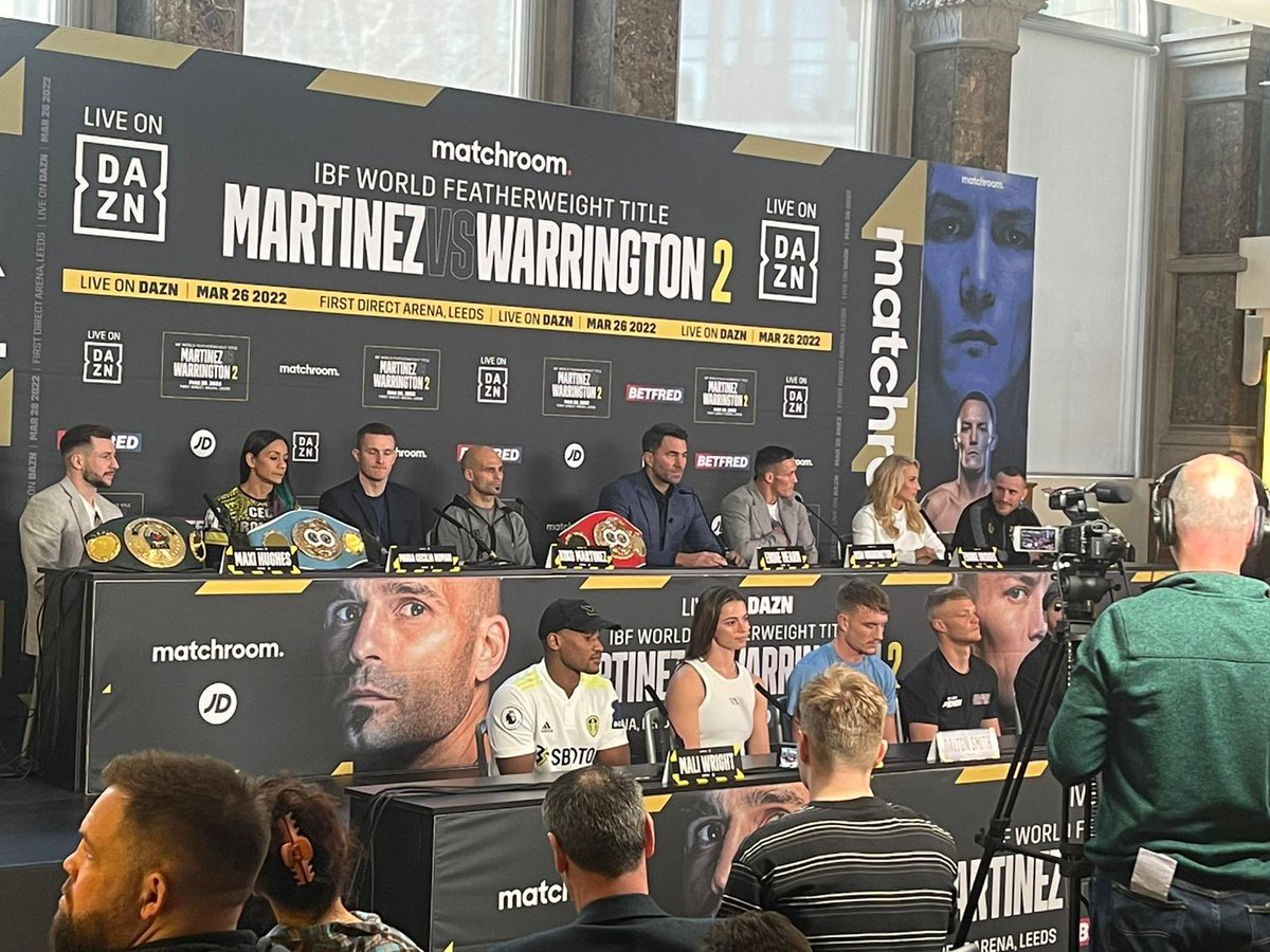 RickyPowWBC's tweet image. Rueda de prensa hecho ✅ @MartnezKiko vs @J_Warrington mañana pesaje y sábado que silben las balas @maravillabox @OscarZardain @MatchroomBoxing @EddieHearn @boxeoevolution @TininRodriguez #MartinezWarrington2