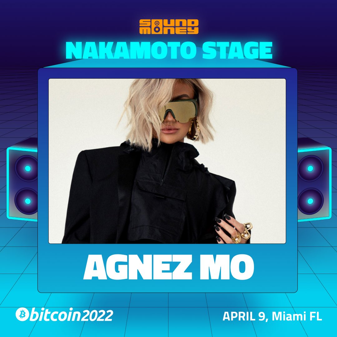 Real_SoundMoney's tweet photo. You won’t want to miss @agnezmo kill it on stage! 

Sound Money Fest
Music Festival happening in 
Miami Beach, FL April 9th 10am EST

Fest Passes On Sale Now! 
More info at https://t.co/8wU7y29vpN https://t.co/RrURH72cct