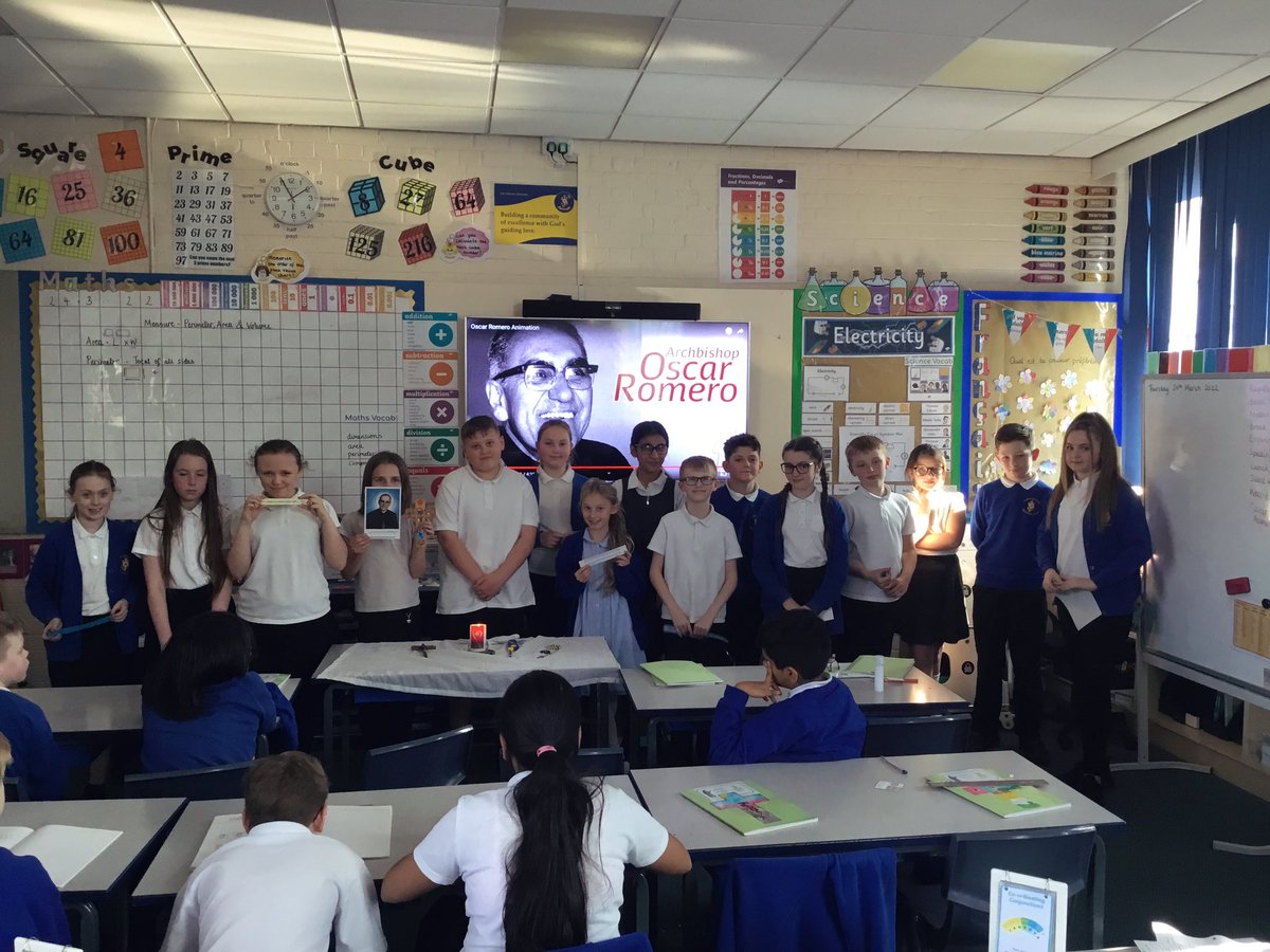 stjosephskly's tweet photo. Well done to these children of Elm Class, who led a very special class worship on Saint Oscar Romero’s Feast Day. “Aspire not to have more, but to be more.” #classworship #OscarRomero #classsaint https://t.co/B9qxJOxJS4