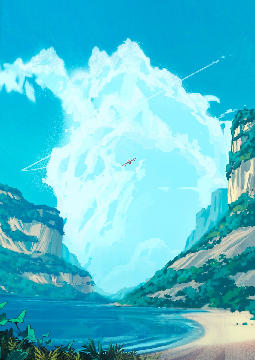 CarmesJocelin's tweet photo. Some blue sky for you ☀️ #illustration  #ArtistOnTwitter https://t.co/3xHQOvzeqh