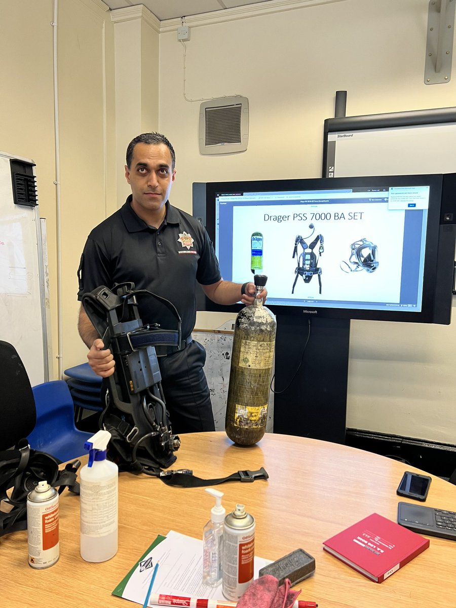 Kings Norton Green Watch &amp; Trainee Firefighter Butalia have been carrying out a Breathing apparatus set description &amp; then Guideline Assessments.