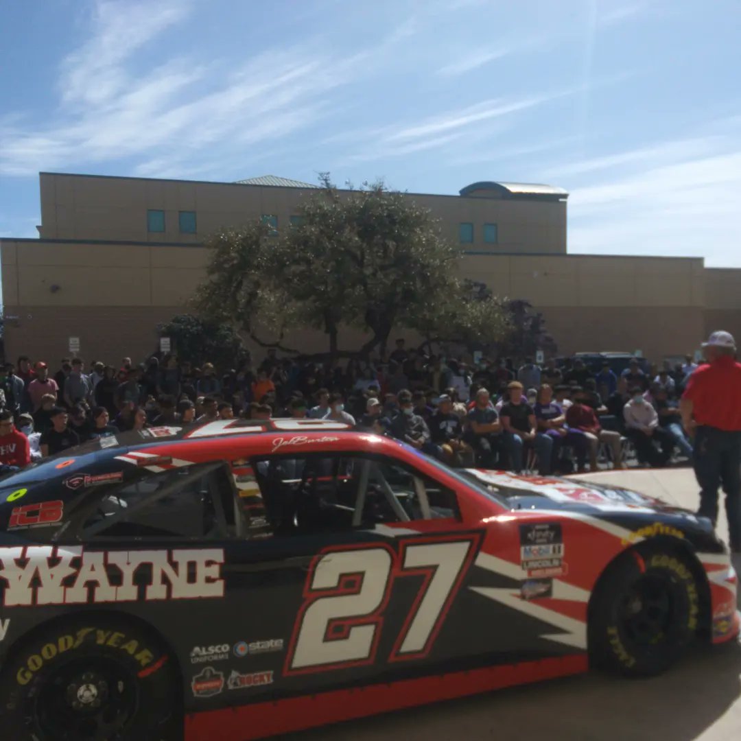 NISDCCA's tweet photo. Enjoyed having Don Rackler with Jon Wayne here along with Jeb Burton #27 #NASCARatCOTA and Ward Burton promoting #FastTrackToTheTrades. https://t.co/IB26Eb5XED