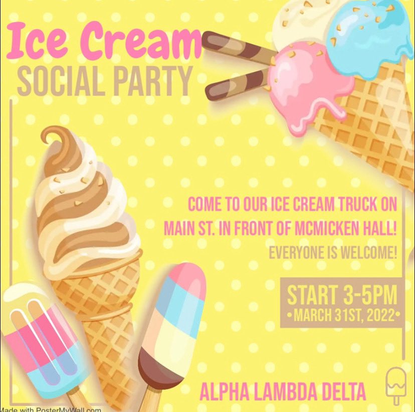 We all scream for ice cream!! Come join ALD for a sweet treat next Thursday! Proof of membership will be required🍦