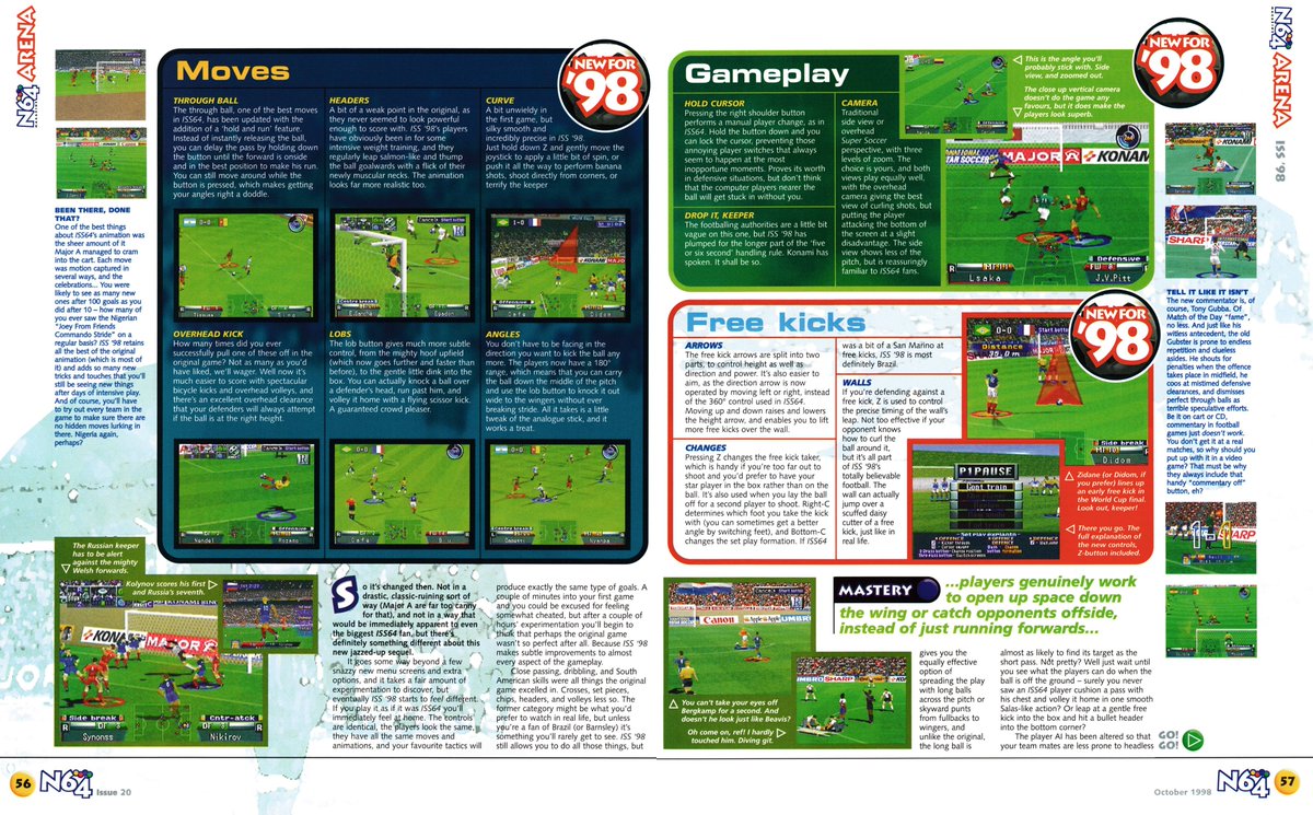 H_B_F_S_'s tweet photo. ⏪ From October '98, it arrives!

"The best football game in the world. Ever."

A very favourable review for ISS '98!

Time for me to meticulously recreate France '98 over and over (and over) again.

#RetroISS #RetroGaming #N64 https://t.co/zJvnhLi4gq