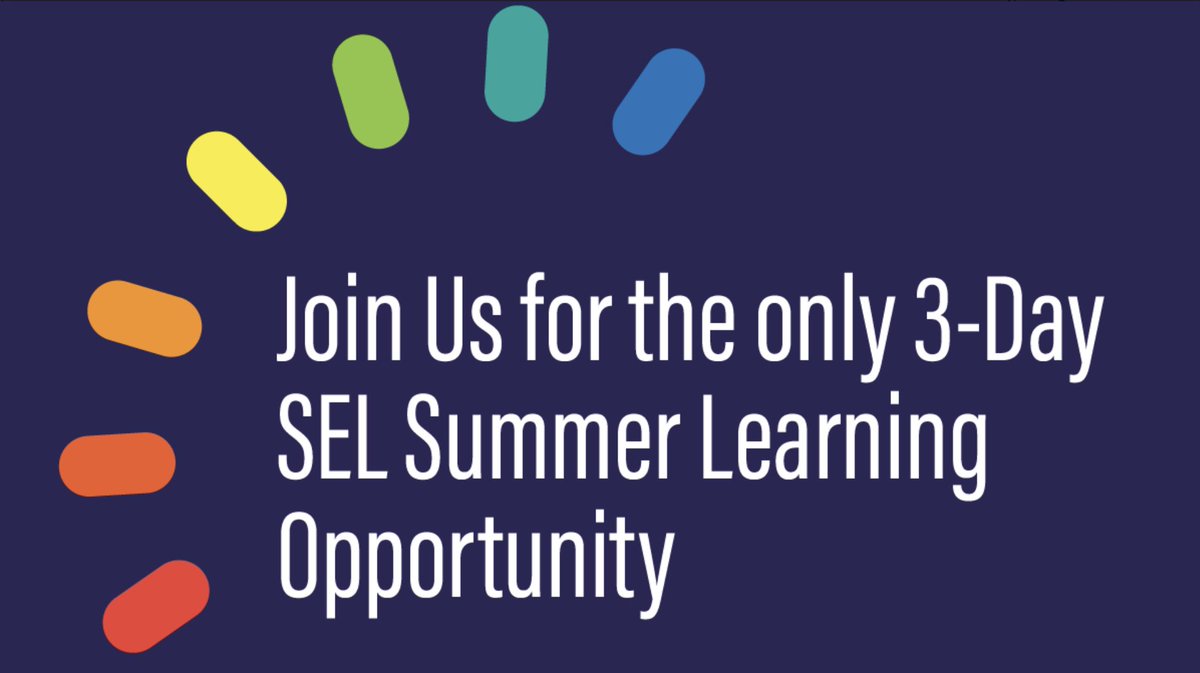 mollygosline's tweet photo. "Educators need in-person professional learning that matters in regards to supporting building school-wide efficacy in #SEL strategies to best support students! The Inaugural SEL Summer Institute will be the place to be." We hope your Team will join us!

https://t.co/r0piUdk5cf https://t.co/jDjfDRFdRU