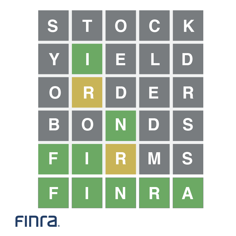 FINRA's tweet photo. *Wordle 278 6/6* 

Just kidding, no spoilers.

Investing isn't always fun and games, but you can set yourself up for success with our resources. 📚 https://t.co/AQ00KGc9OJ https://t.co/kPVGvJa1eM