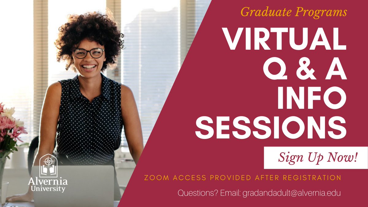 Join us for a Graduate Virtual Q&amp;A Information Session to get answers to your questions live with our admissions representatives. Our next session will run on Wednesday, April 6th at 2pm

Register Today: ow.ly/WN6X50Hp0qi

Please contact us with any questions.