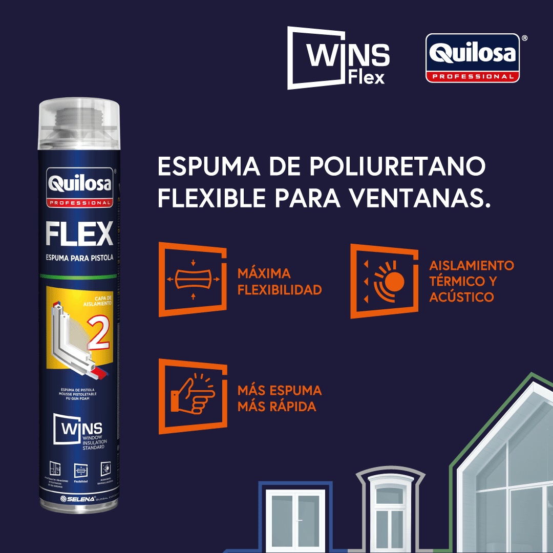 QUILOSA WINS FLEX es una espuma elástica que reduce y amortigua las vibraciones en la unión entre el pre-marco y el perfil de las ventanas. Evitando la aparición de grietas a largo plazo. 

#WINSQUILOSA #instalacionventanas #ventanas #puertas #eficienciaenergetica